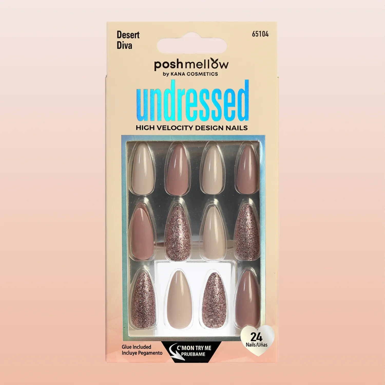 Poshmellow by Kana Cosmetics Undressed 24 Nails #65104 Desert Diva