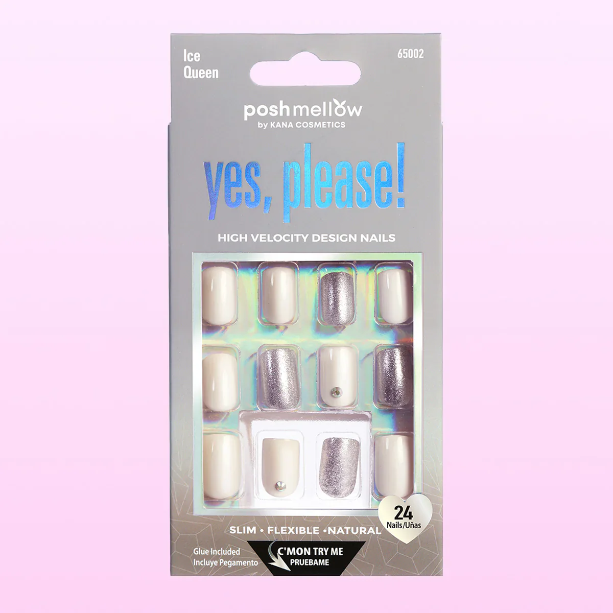 Poshmellow by Kana Cosmetics Yes, Please! 24 Nails #65002 Ice Queen
