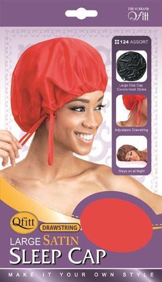 Qfitt Drawstring Large Satin Sleep Cap #124 Assort