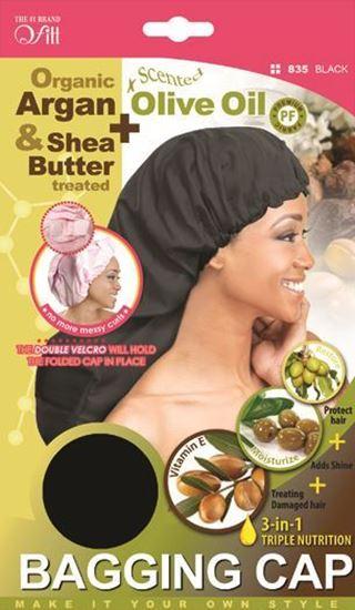 Qfitt Organic Argan & Shea Butter + Olive Oil Bagging Cap #835 Black - Image 2