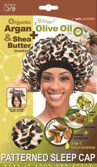 Qfitt Organic Argan & Shea Butter + Olive Oil Patterned Sleep Cap #849 Assort - Image 2