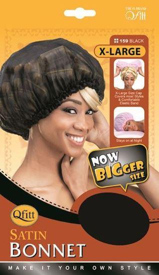 Qfitt X-Large Satin Bonnet #159 Black