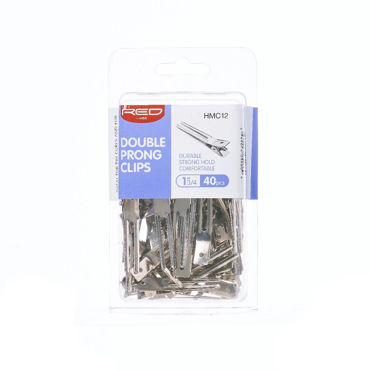 Red by Kiss 1 3/4" Double Prong Clips 40pcs #HMC12