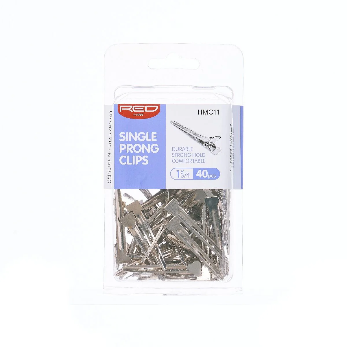 Red by Kiss 1 3/4" Single Prong Clips 40pcs #HMC11