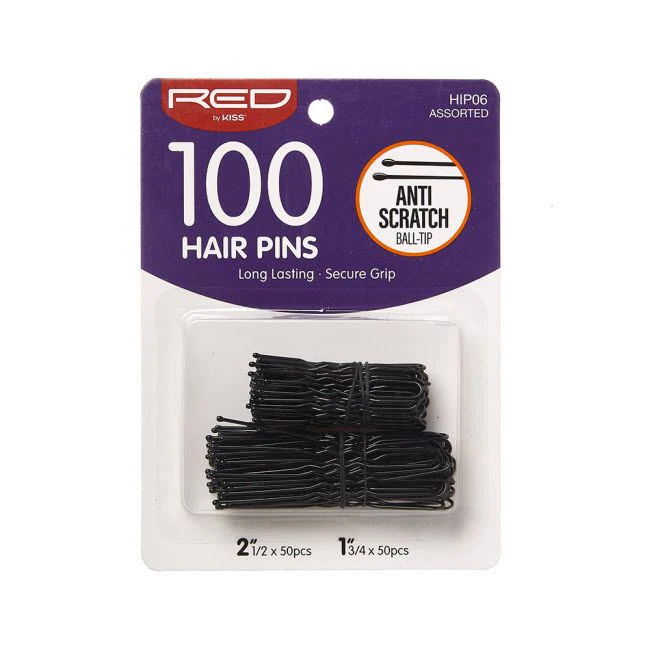 Red by Kiss 100 Assorted Hair Pins 1 3/4" & 2 1/2" #HIP06