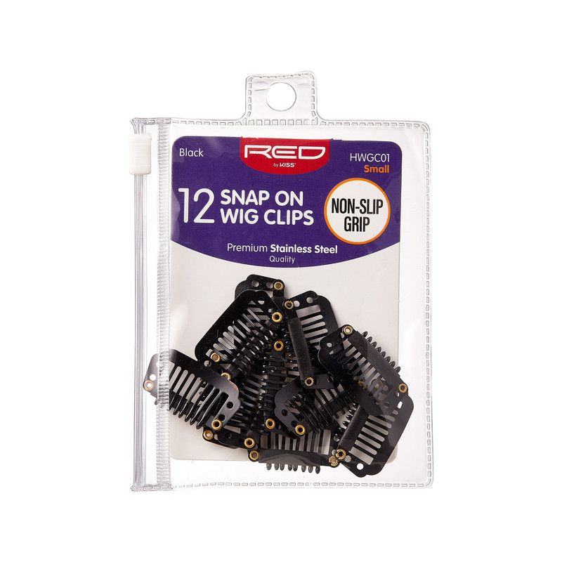 Red by Kiss 12pcs Snap On Wig Clips - Black/Small #HWGC01