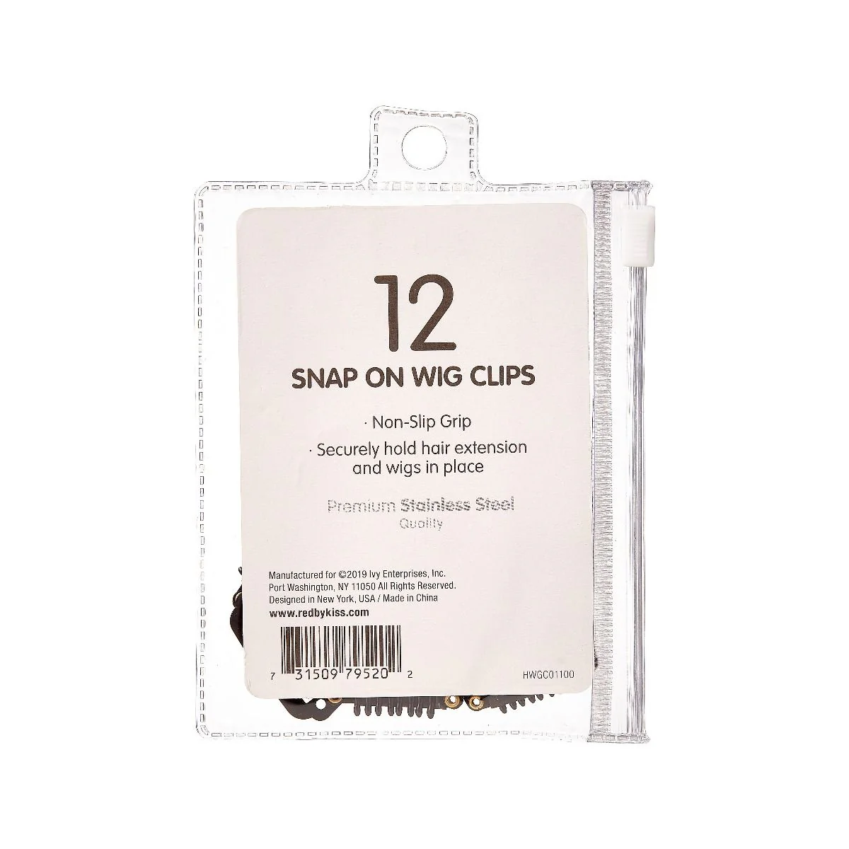 Red by Kiss 12pcs Snap On Wig Clips - Black/Small #HWGC01 - Image 3