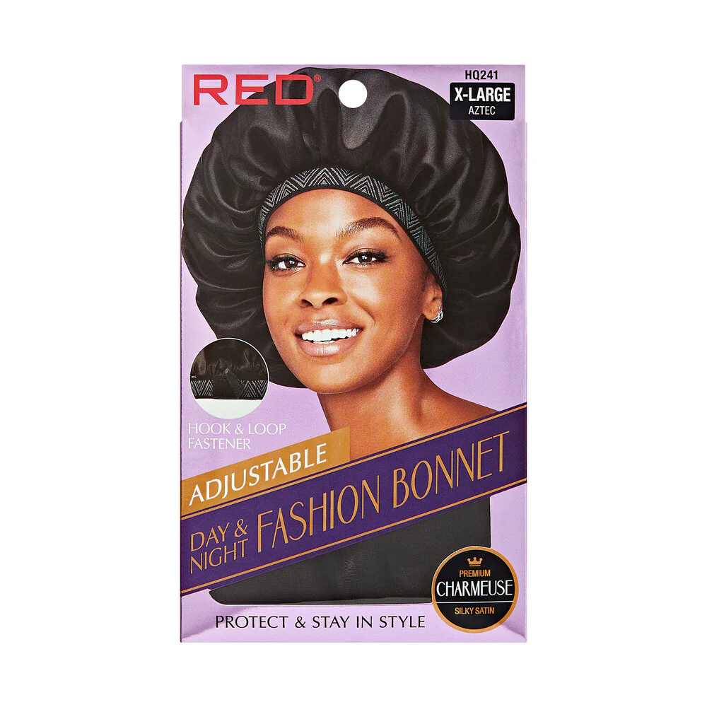 Red by Kiss Adjustable Fashion Hair Bonnet for Day & Night Hair Protection - Image 2