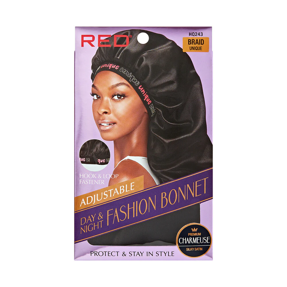 Red by Kiss Adjustable Fashion Hair Bonnet for Day & Night Hair Protection - Image 4