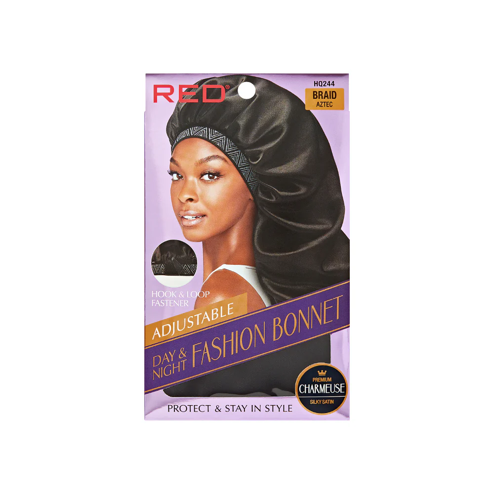 Red by Kiss Adjustable Fashion Hair Bonnet for Day & Night Hair Protection - Image 5