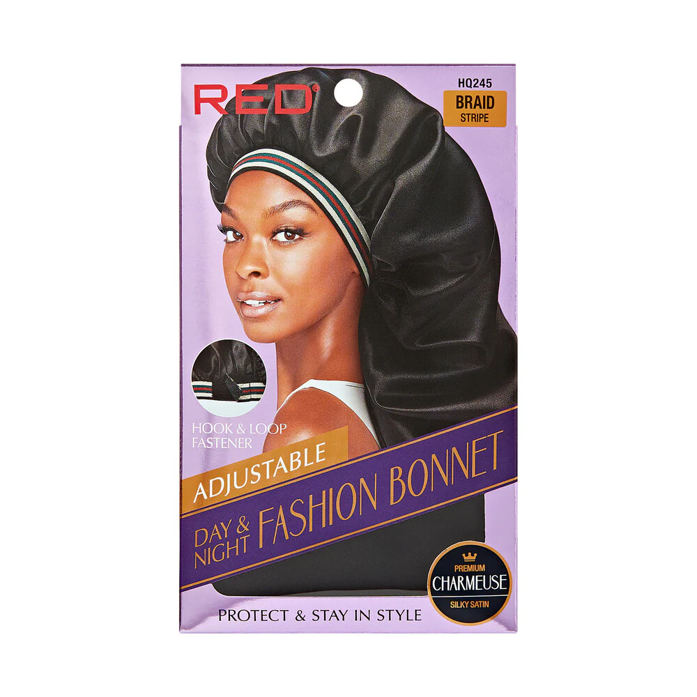 Red by Kiss Adjustable Fashion Hair Bonnet for Day & Night Hair Protection - Image 6