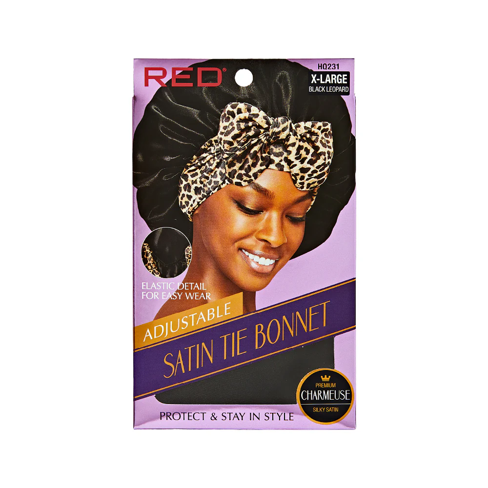 Red by Kiss Adjustable Satin Tie Bonnet - Image 2