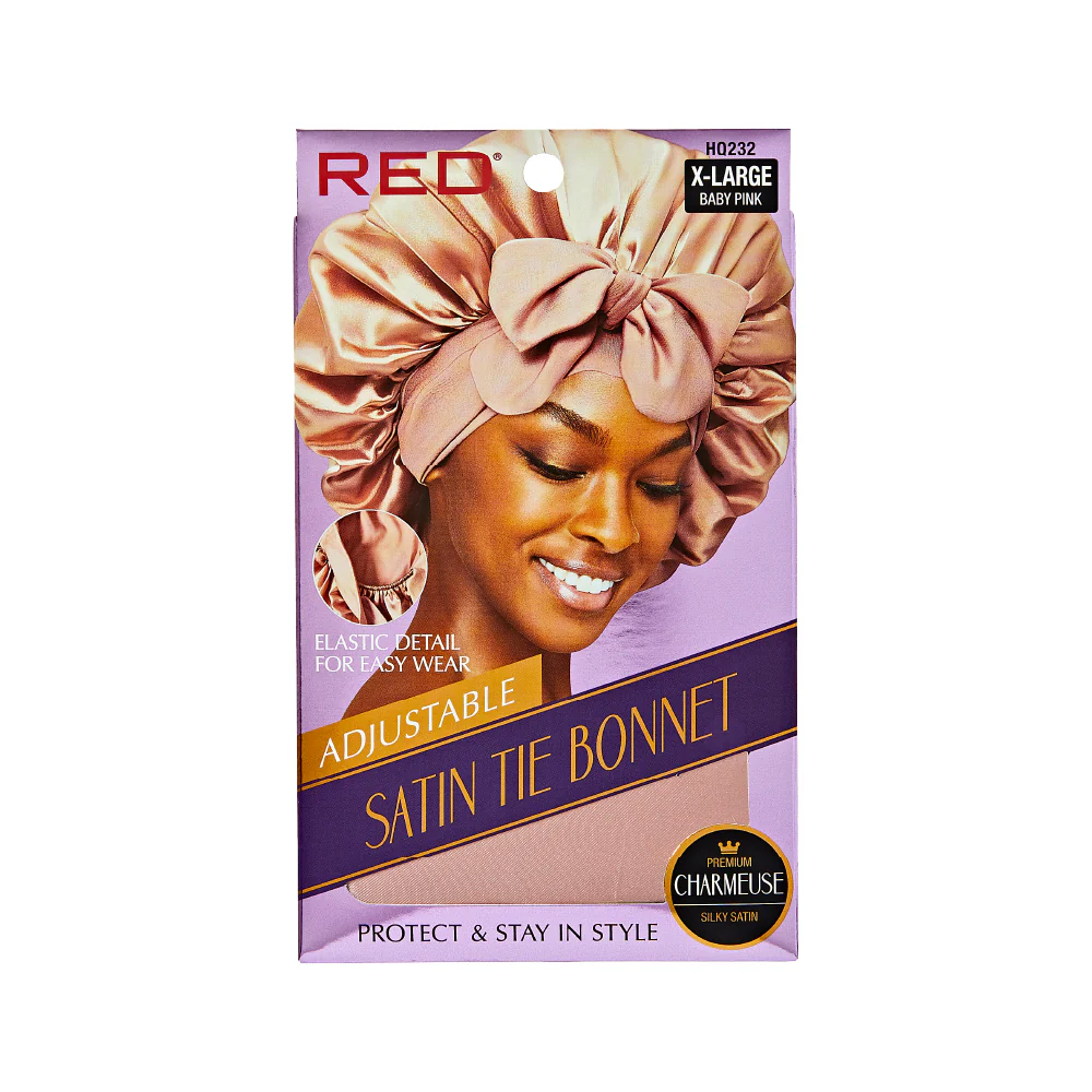 Red by Kiss Adjustable Satin Tie Bonnet - Image 4