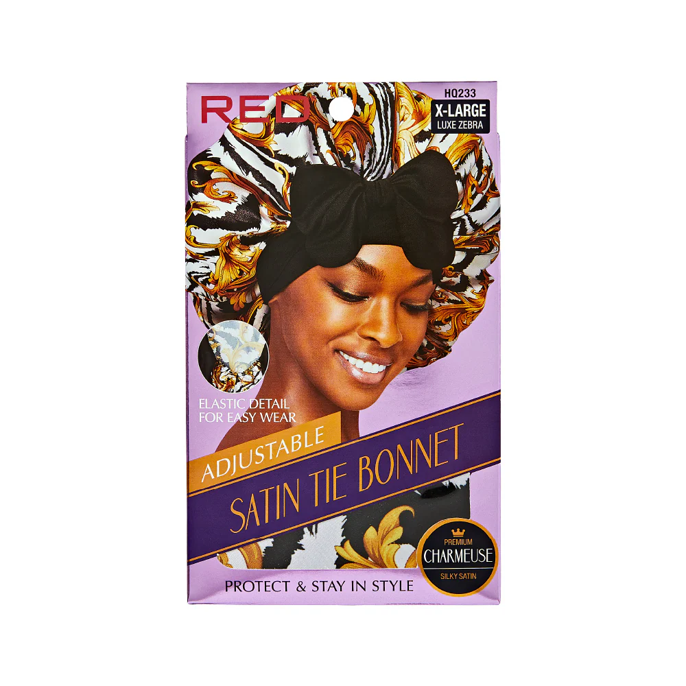 Red by Kiss Adjustable Satin Tie Bonnet - Image 5