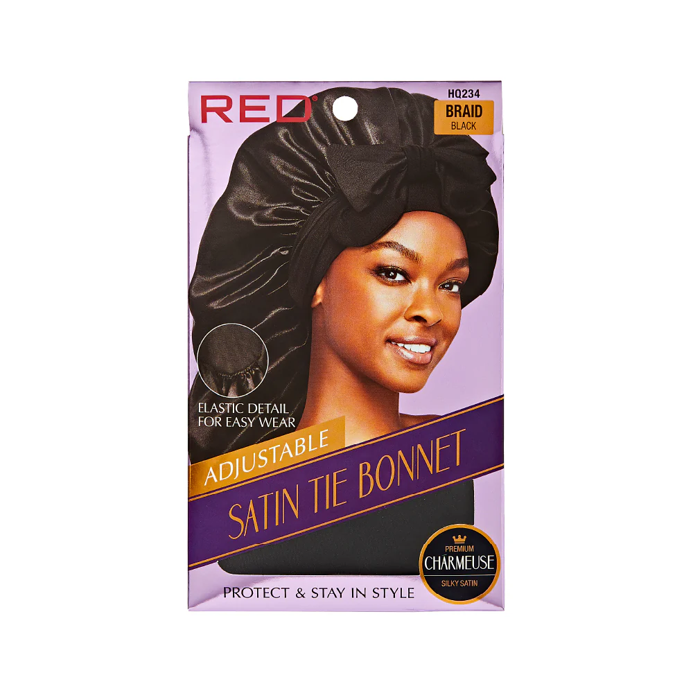 Red by Kiss Adjustable Satin Tie Bonnet - Image 6