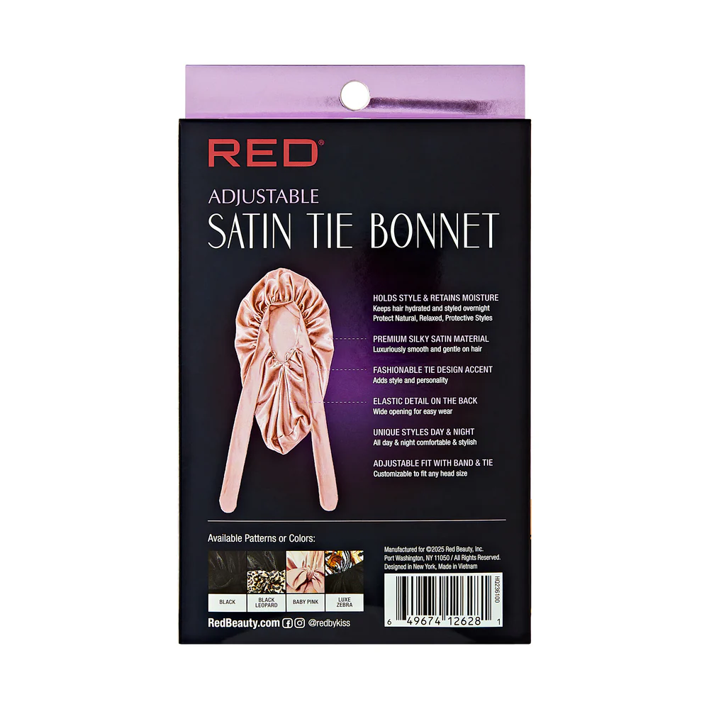 Red by Kiss Adjustable Satin Tie Bonnet - Image 9