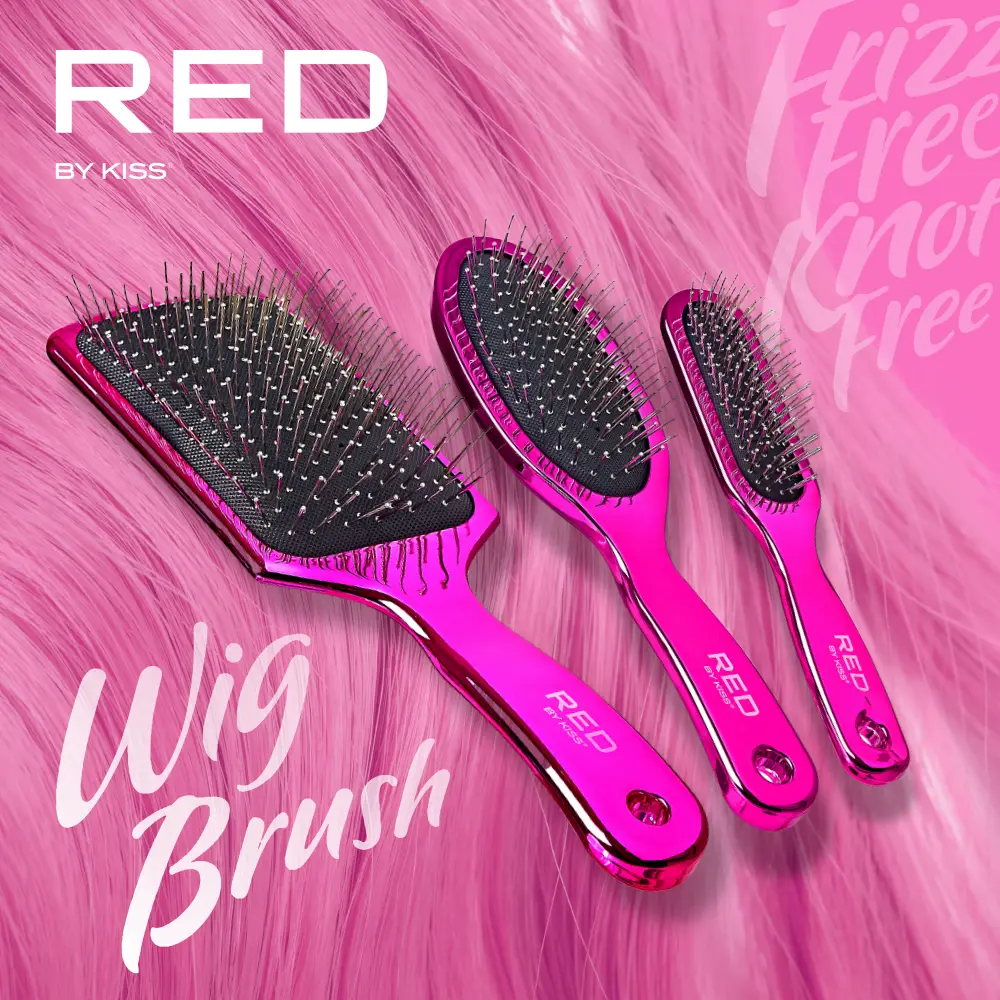 Red by Kiss Anti-Static & Anti-Frizz Square Wig Brush #HH215 - Image 5