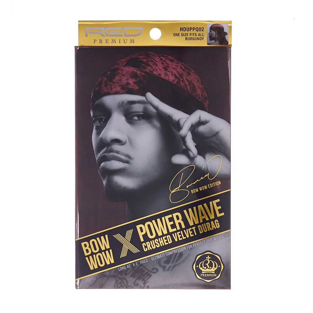 Red By Kiss Bow Wow x Power Wave Crushed Velvet Durag - Image 2