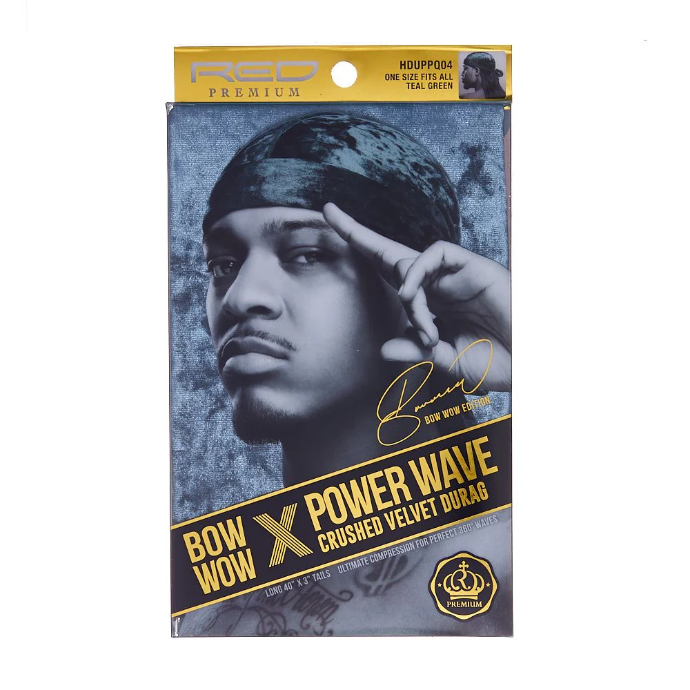 Red By Kiss Bow Wow x Power Wave Crushed Velvet Durag - Image 4