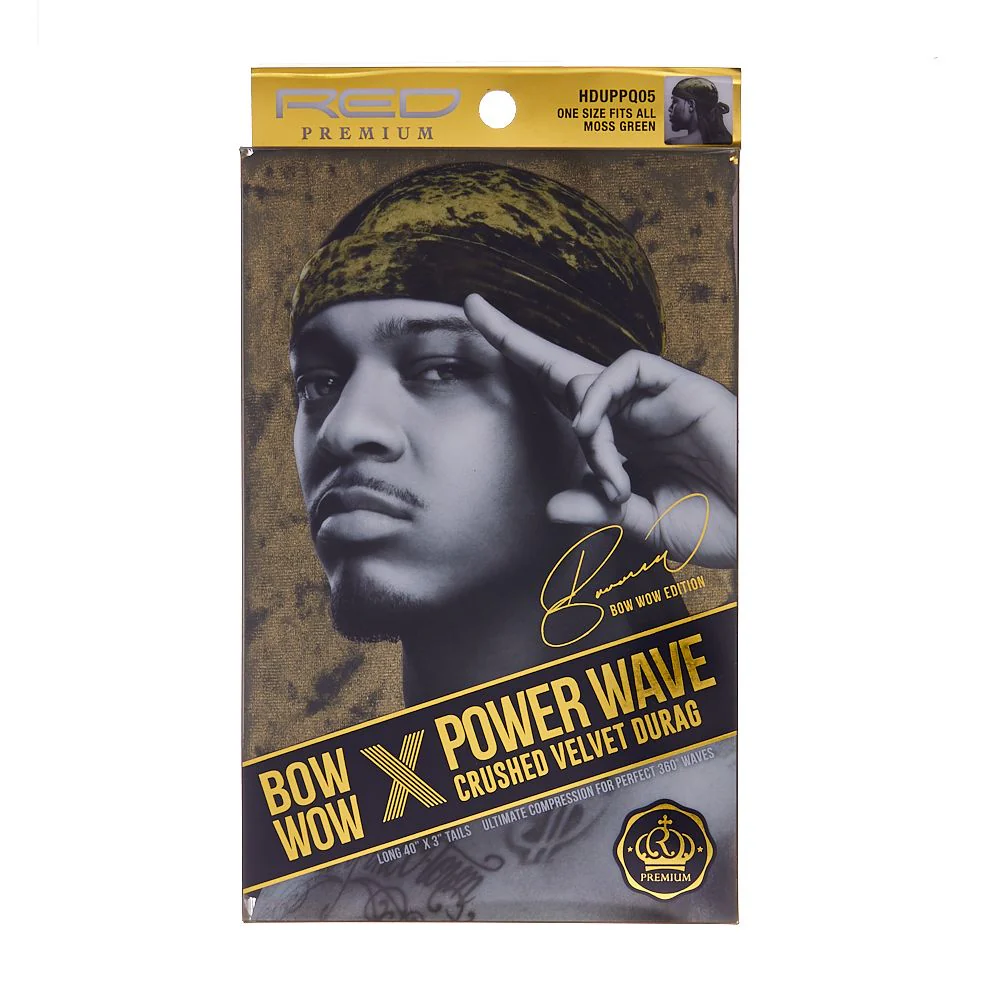 Red By Kiss Bow Wow x Power Wave Crushed Velvet Durag - Image 5