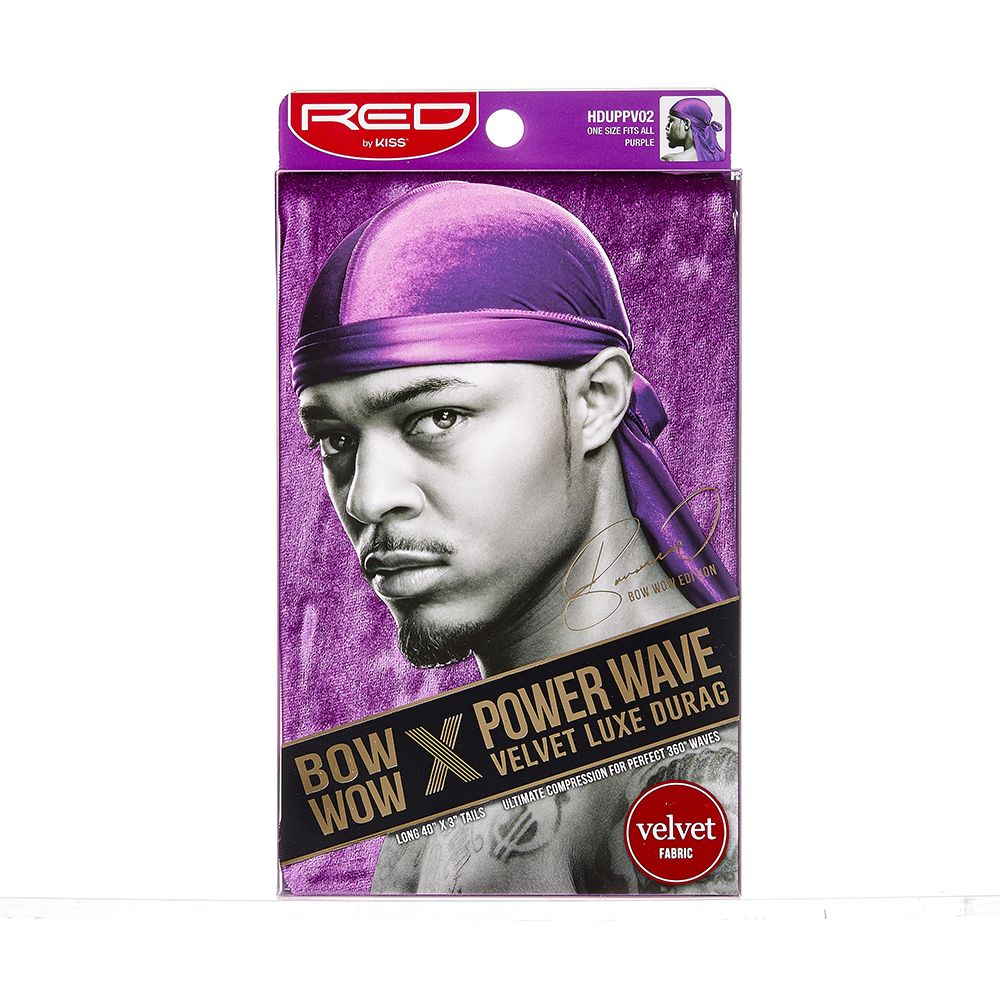 Red By Kiss Bow Wow x Power Wave Velvet Luxe Durag - Image 2