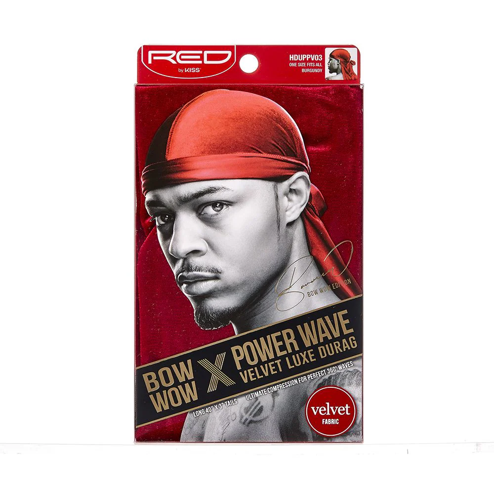 Red By Kiss Bow Wow x Power Wave Velvet Luxe Durag - Image 3