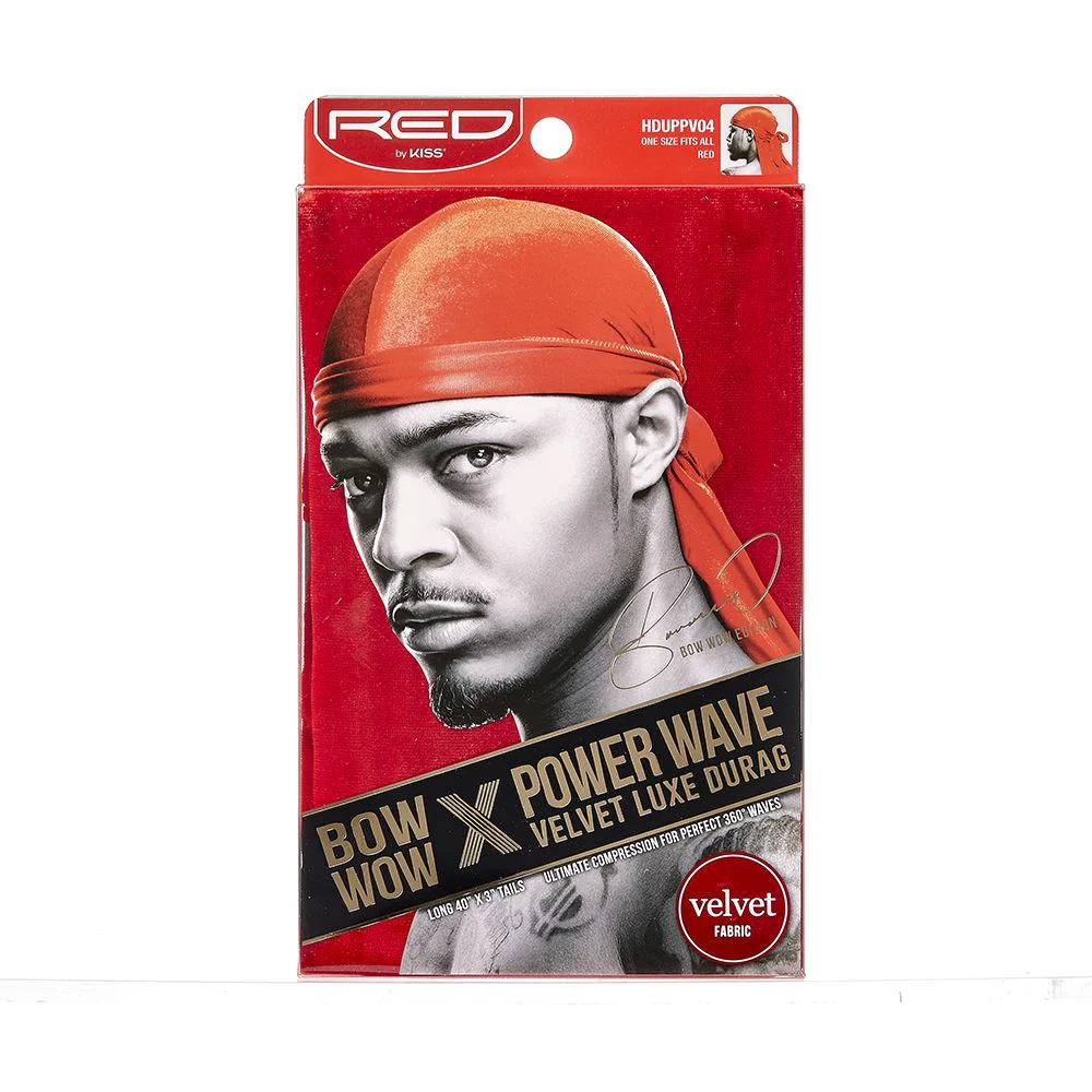 Red By Kiss Bow Wow x Power Wave Velvet Luxe Durag - Image 4