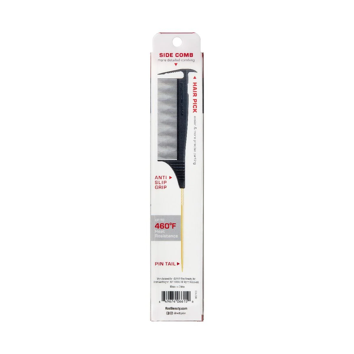Red by Kiss Carbon Axe Pin Tail Comb #HM07 - Image 3