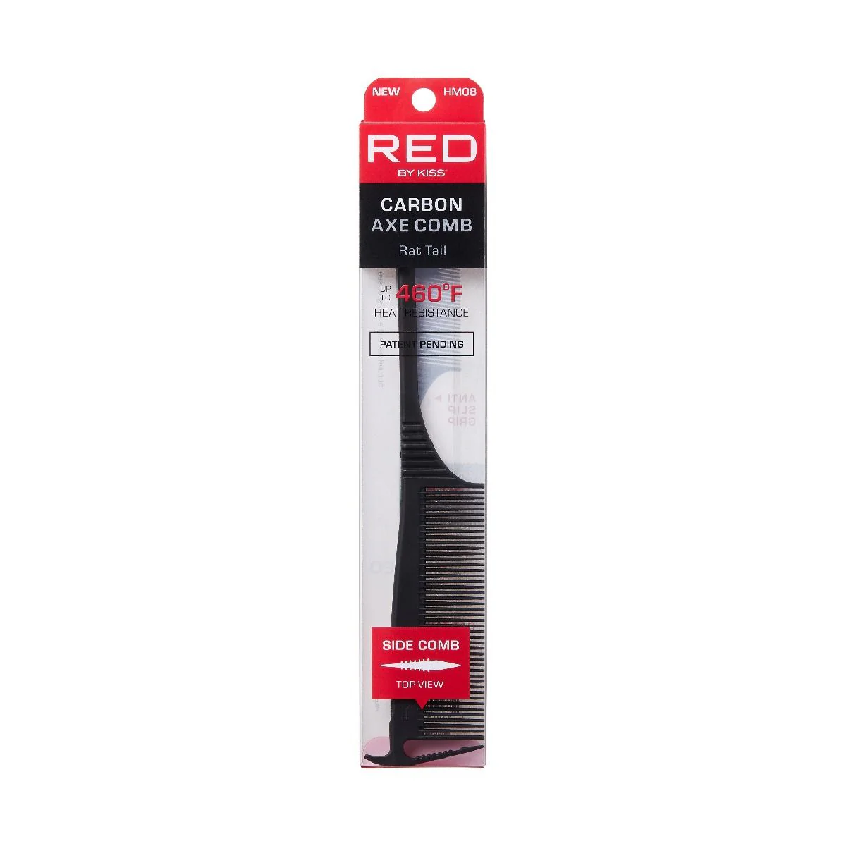 Red by Kiss Carbon Axe Rat Tail Comb #HM08
