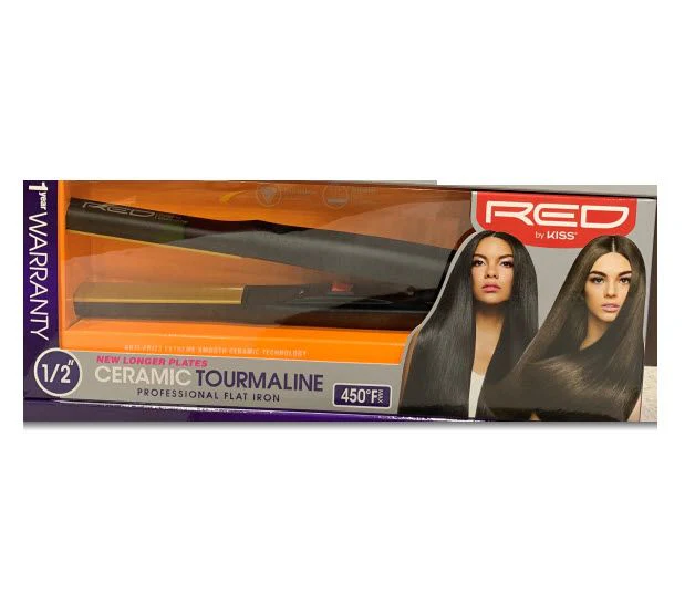 Red by Kiss Ceramic Tourmaline Flat Iron 1/2" #FI050U