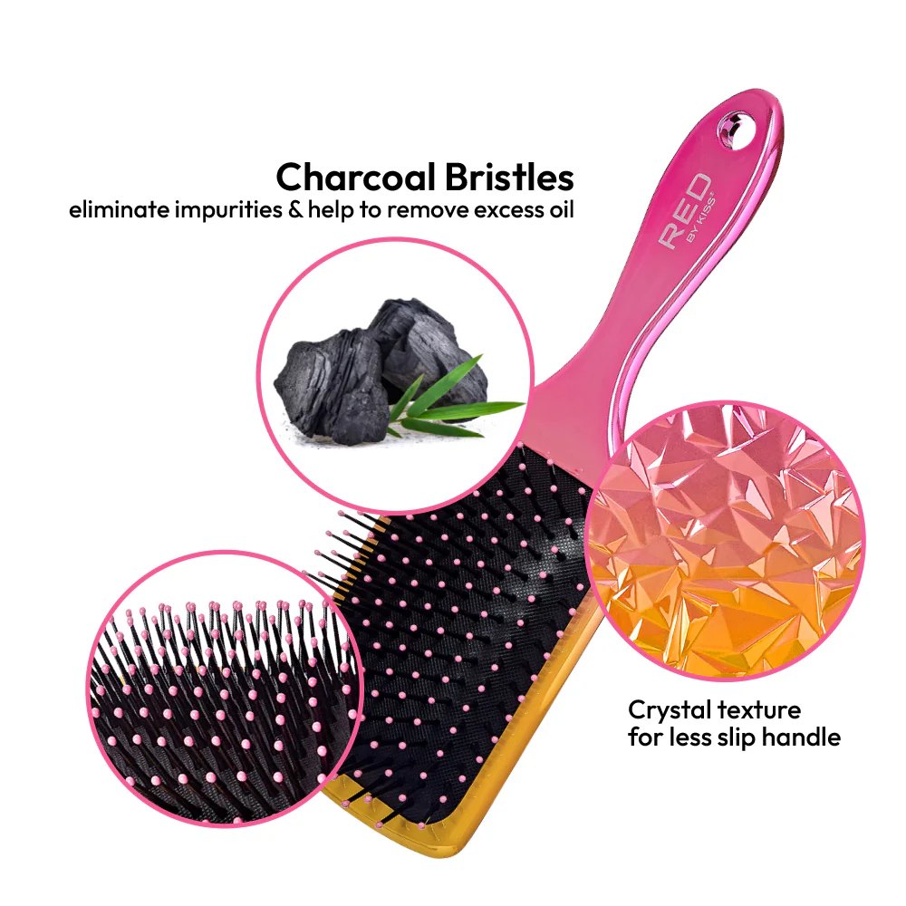 Red by Kiss Charcoal Crystal Detangle Brush #HH81 - Image 4
