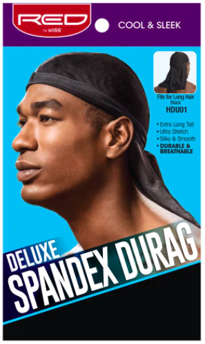 Red by Kiss Deluxe Spandex Durag #HDU01 Black
