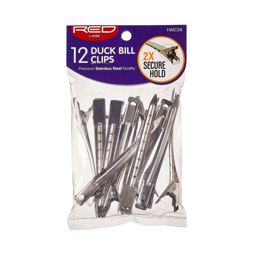Red by Kiss Duck Bill Clips 12pcs #HMC04