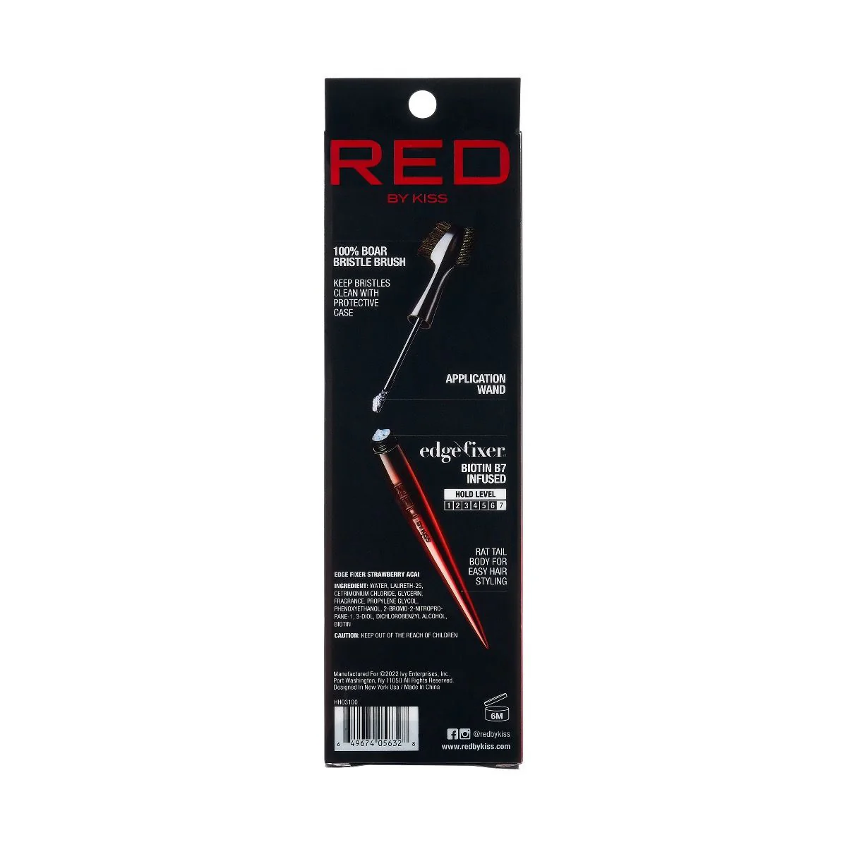 Red by Kiss Edge Cara Edge Brush + Edge Fixer #HH03 Strawberry Acai - Image 7