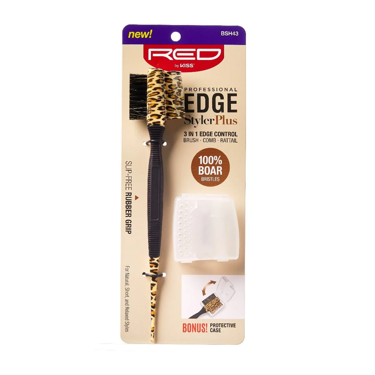 Red by Kiss Edge Style Plus 3 in 1 Brush with Case #HH57(BSH43)