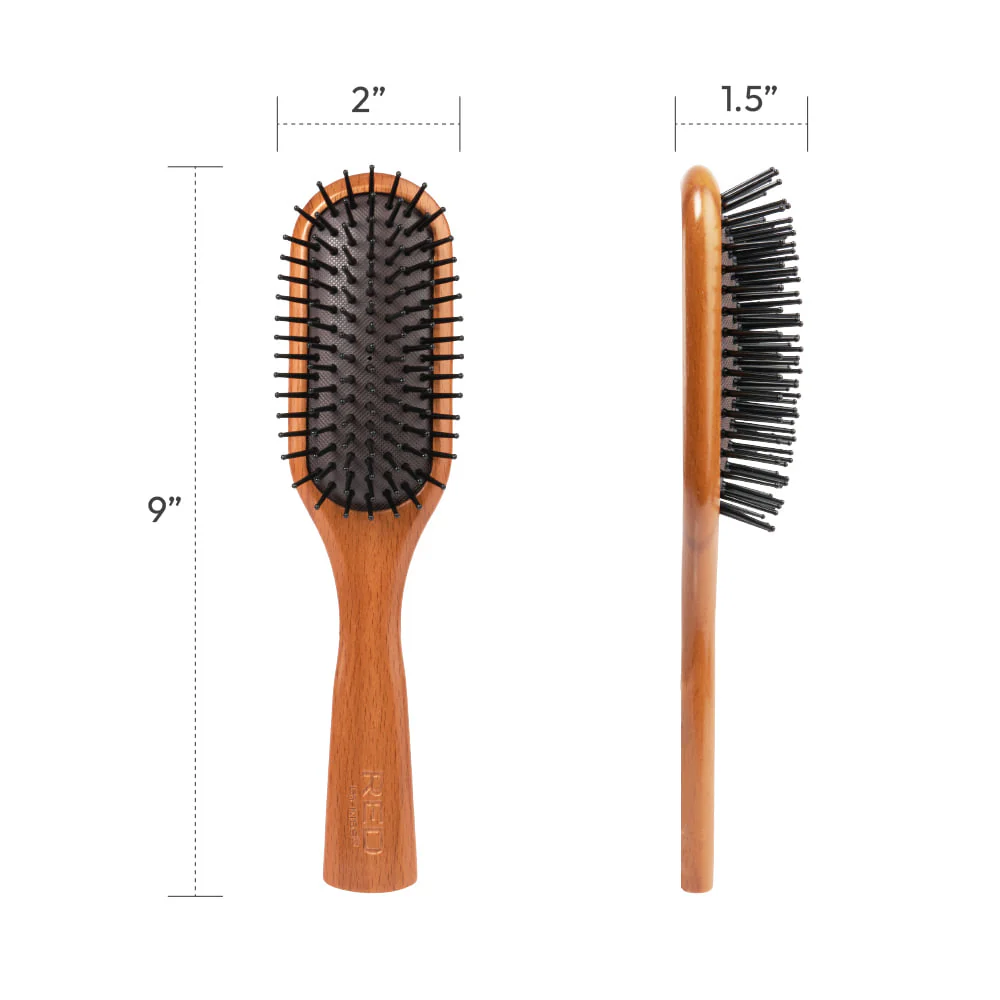 Red by Kiss Evergreen Wooden Styling Mini Brush 100% Wood #HH203 - Image 3