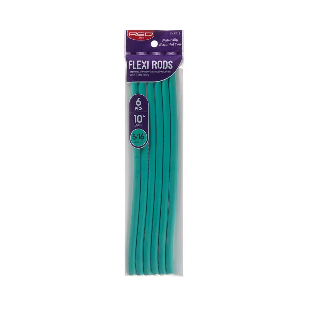 Red by Kiss Flexi Rods 6pcs 10",5/16" Green #HRF12
