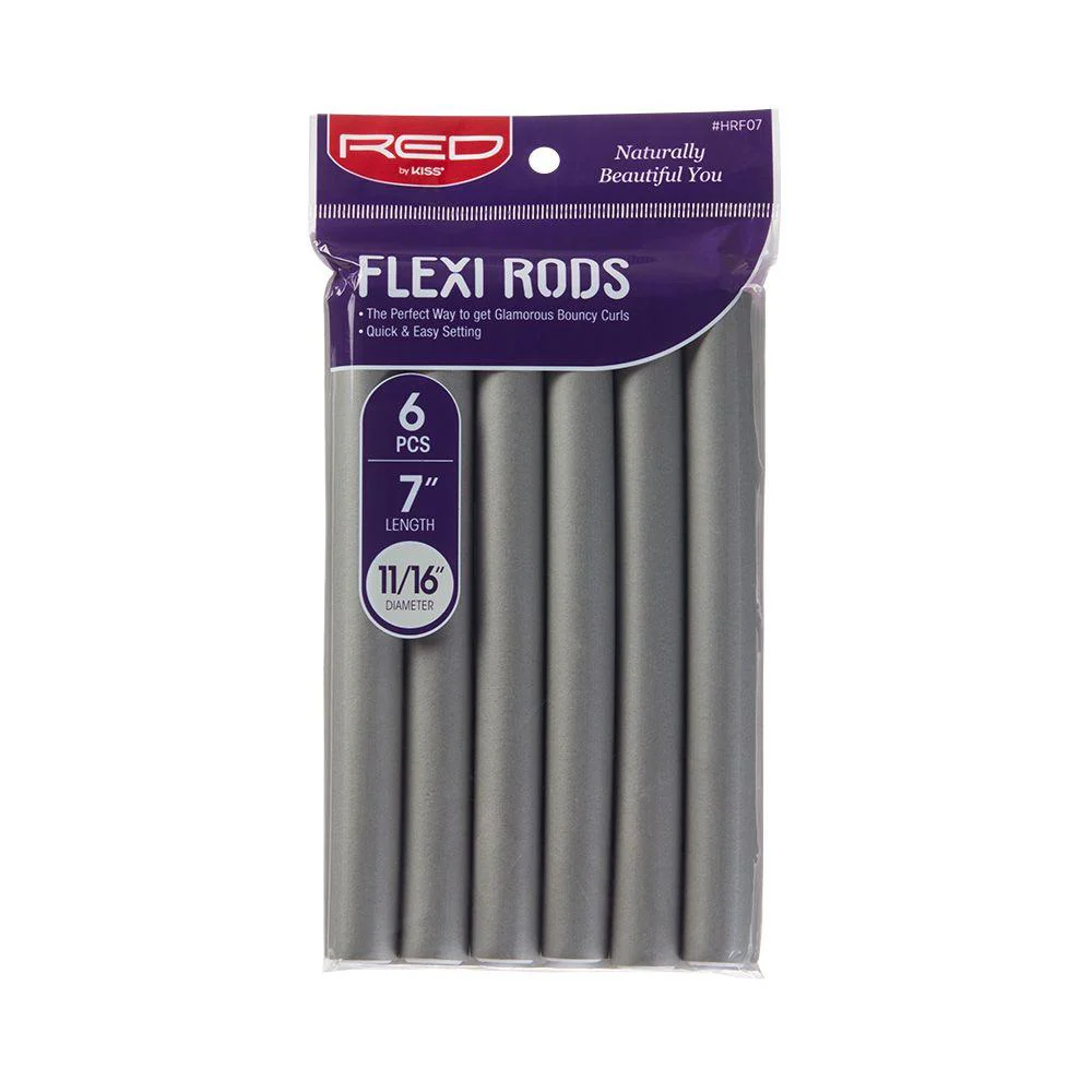 Red by Kiss Flexi Rods 6pcs 7",11/16" Gray #HRF07 & #HRF07VP 12pcs