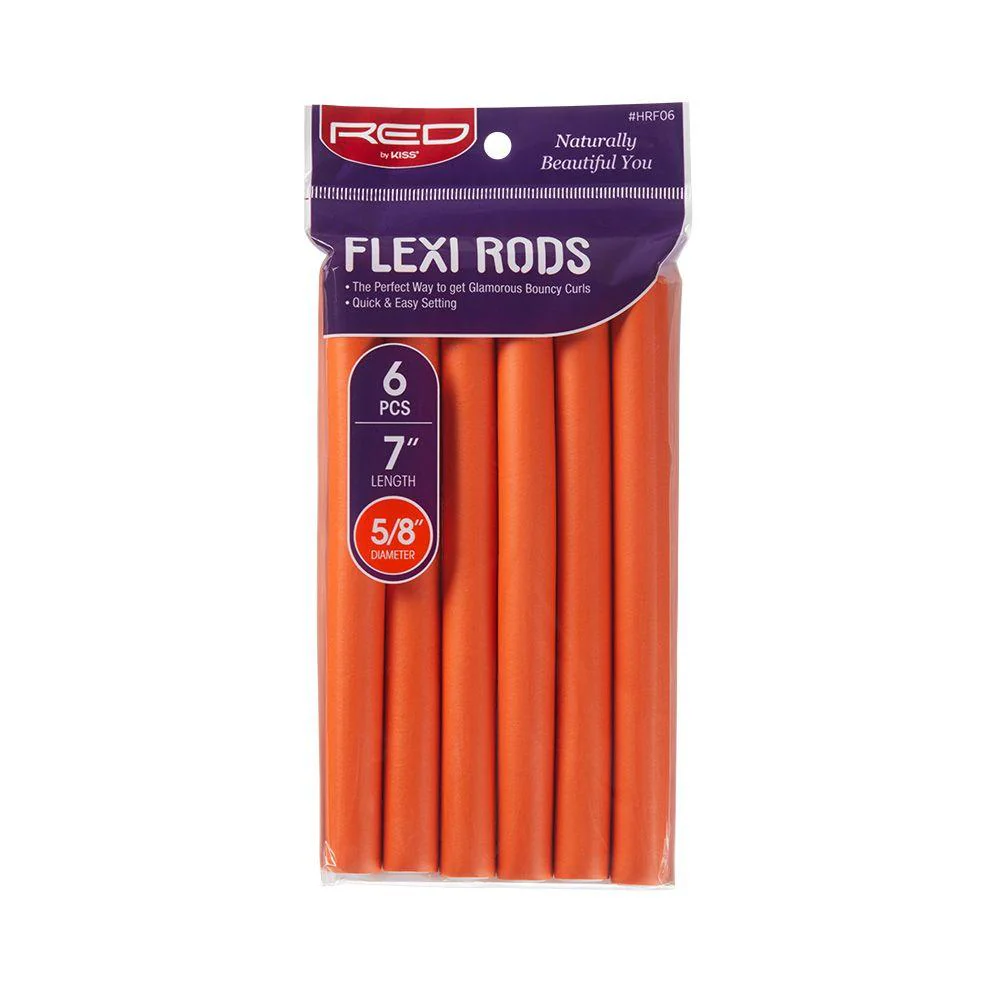 Red by Kiss Flexi Rods 6pcs 7",5/8" Orange #HRF06 & #HRF06VP 12pcs