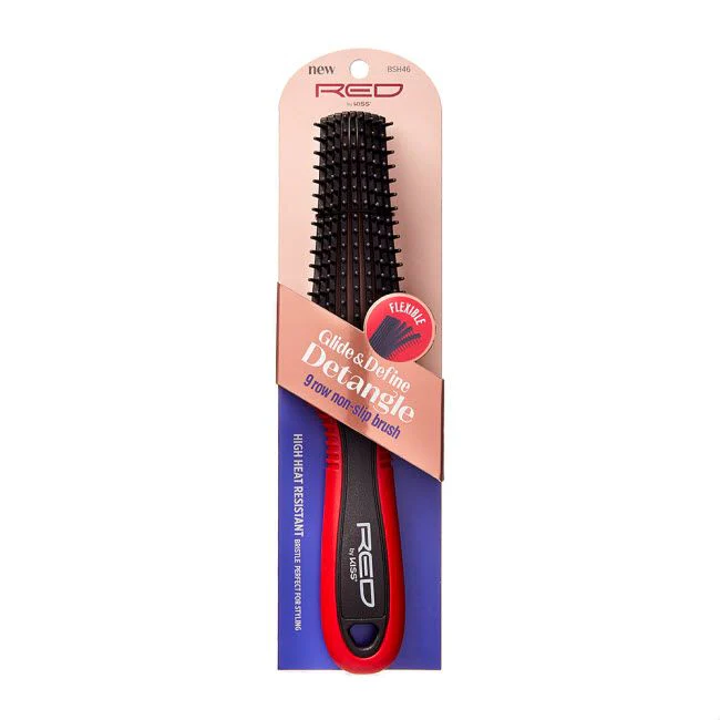 Red by Kiss Glide & Define Detangle 9 Row Non-Slip Brush - Medium #BSH46 #HH61