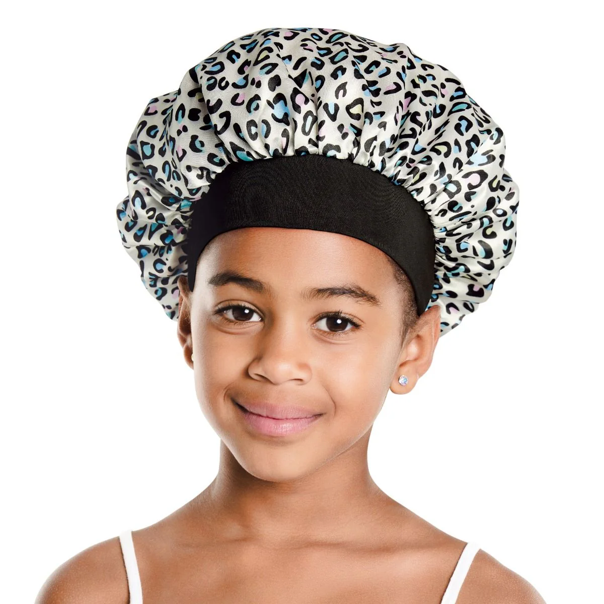 Red by Kiss Kids Satin Reversible Bonnet #HJ11 Leopard - Image 2