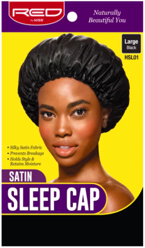 Red by Kiss Large Satin Sleep Cap #HSL01 Black