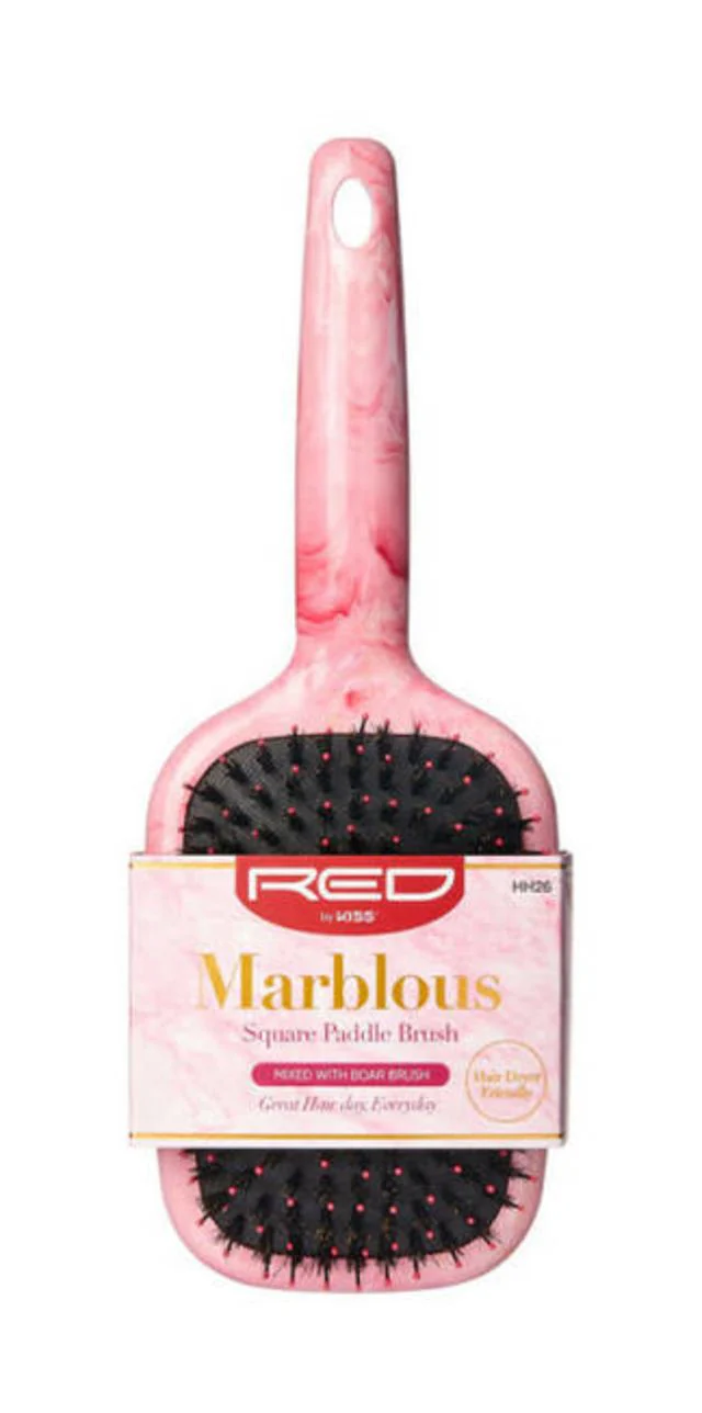 Red by Kiss Marblous Boar Square Paddle Brush #HH26