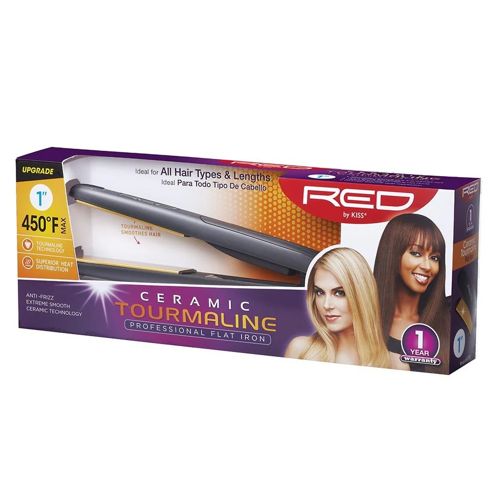 Red by Kiss Ceramic Tourmaline Flat Iron 1" #FI100N