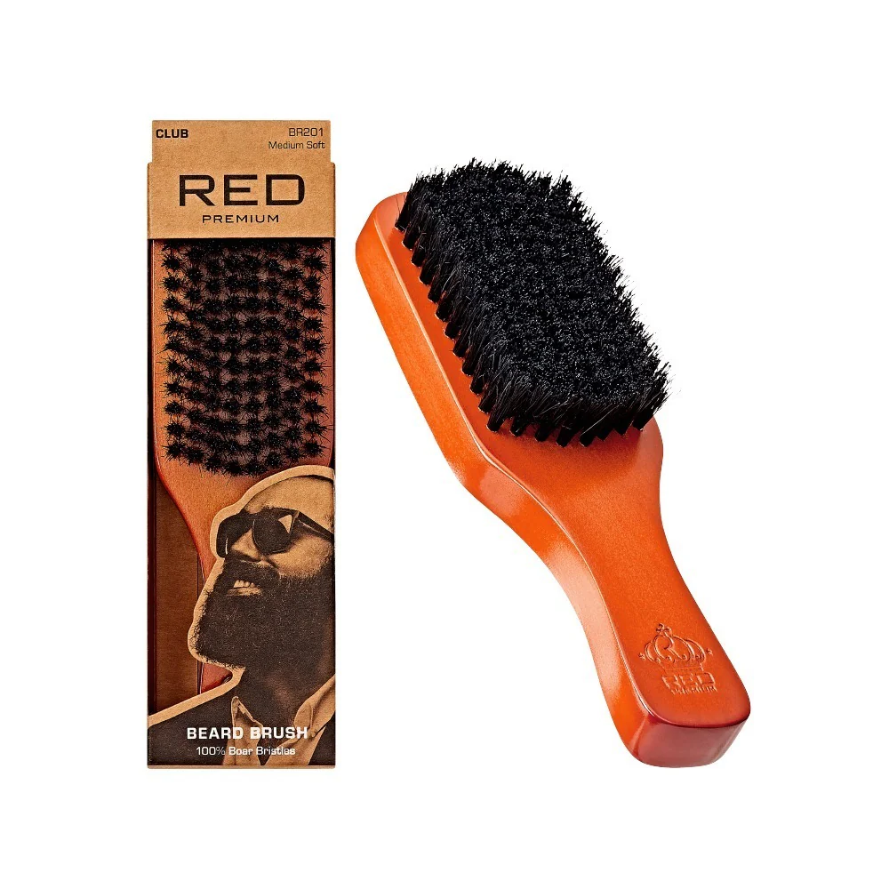 Red by Kiss Premium Beard Medium Soft Club Brush #BR201