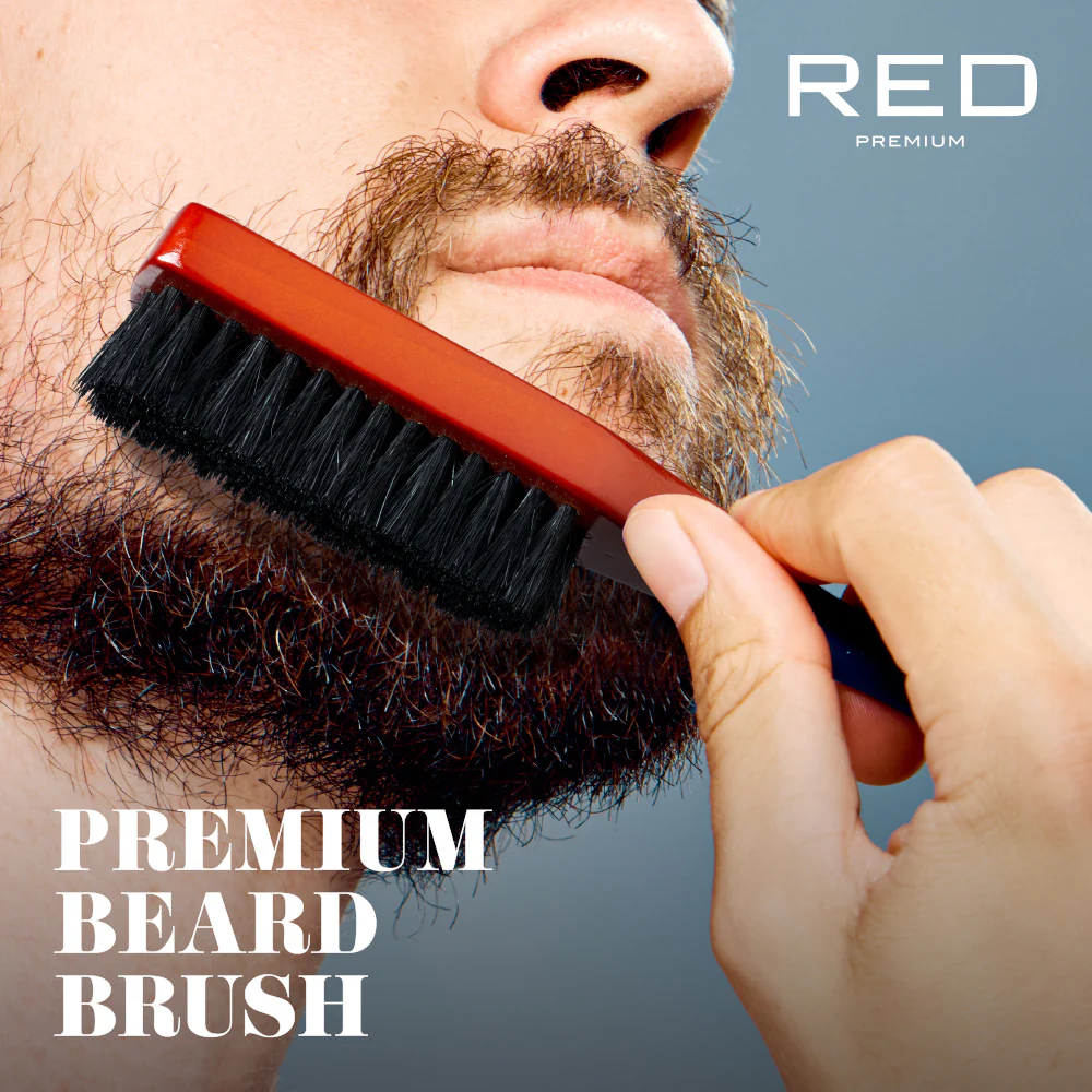 Red by Kiss Premium Beard Medium Soft Long Handle Brush #BR202 - Image 2