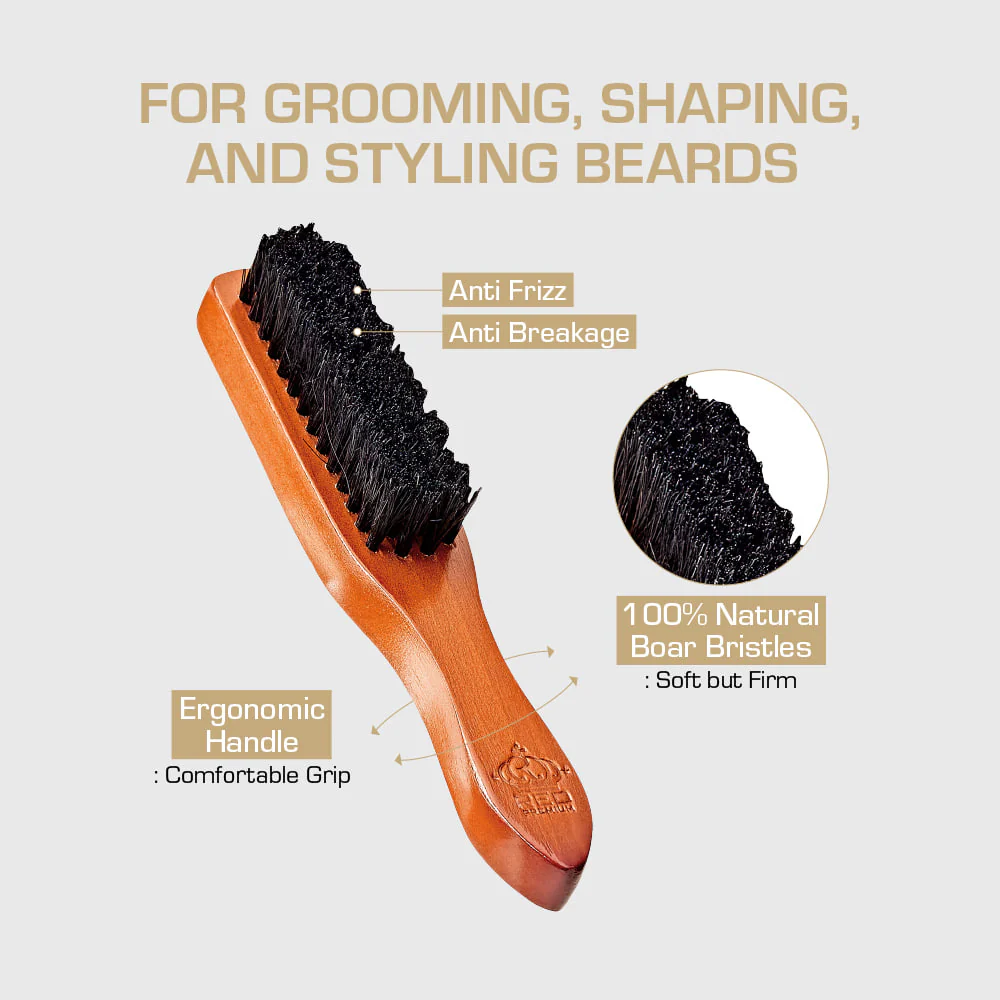 Red by Kiss Premium Beard Medium Soft Long Handle Brush #BR202 - Image 3