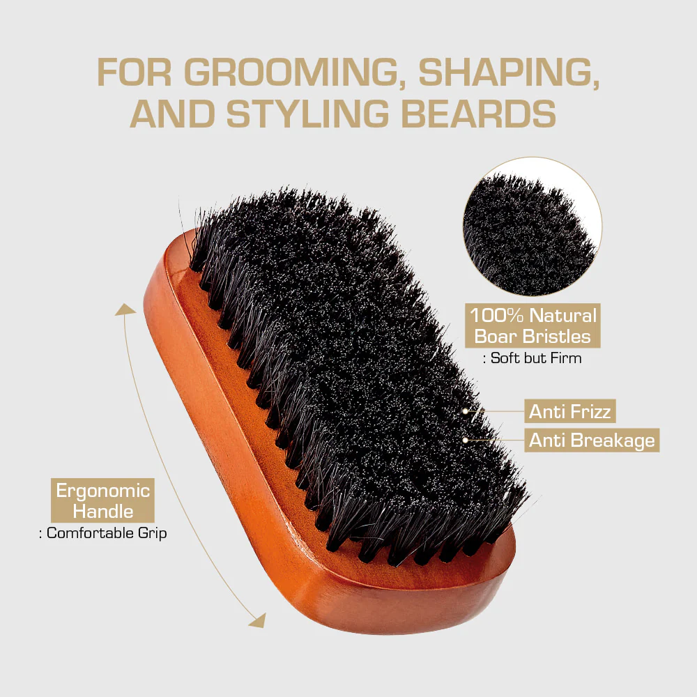 Red by Kiss Premium Beard Medium Soft Military Brush #BR200 - Image 3