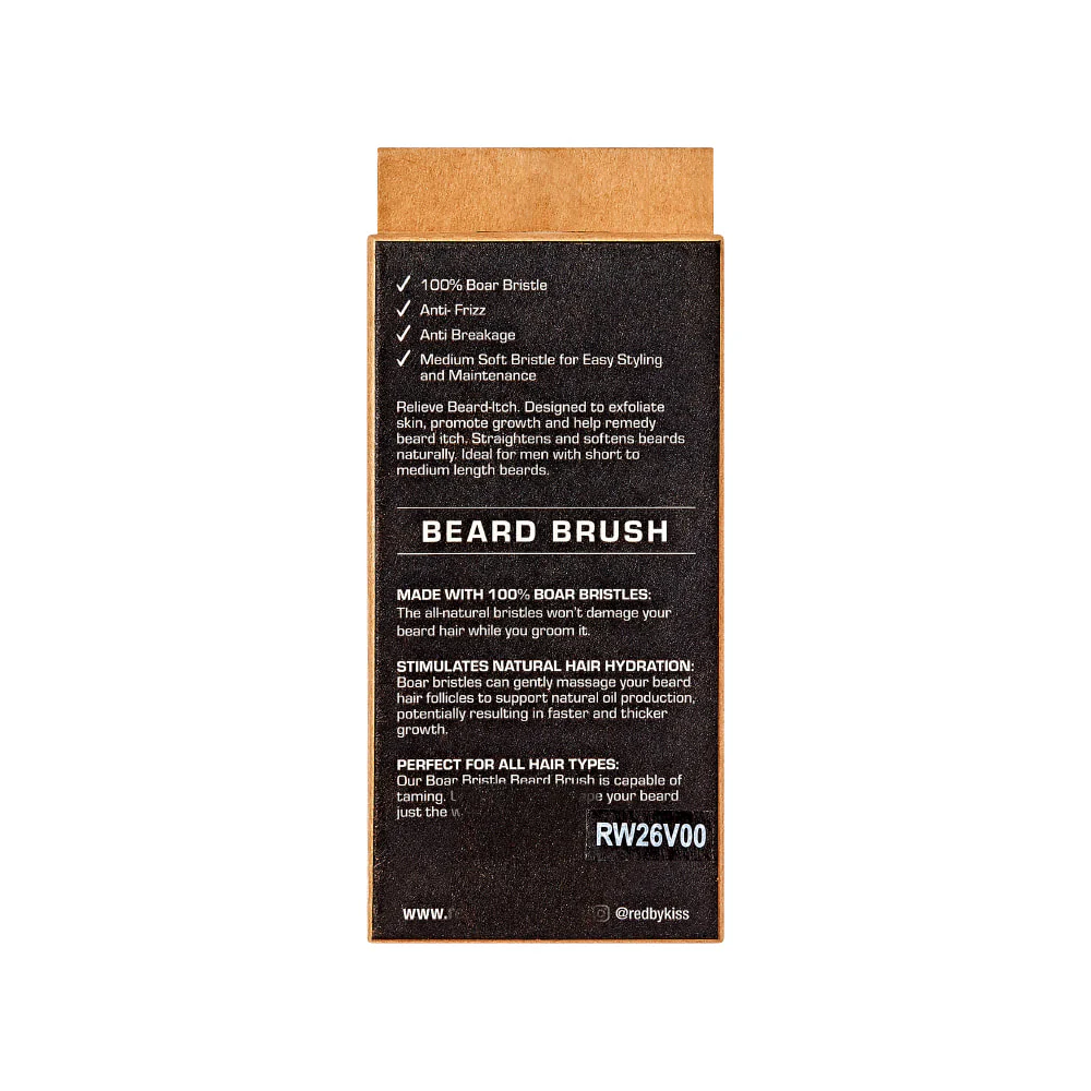 Red by Kiss Premium Beard Medium Soft Military Brush #BR200 - Image 6