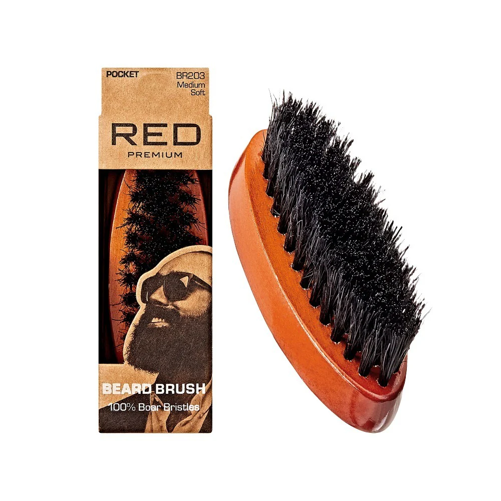 Red by Kiss Premium Beard Medium Soft Pocket Brush #BR203